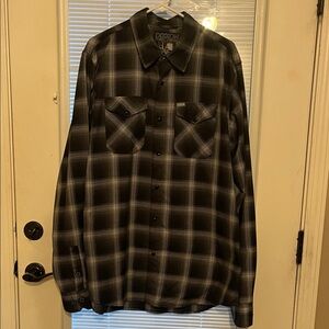 DIXXON  “The STATIC” Men's Black and White Plaid Shirt